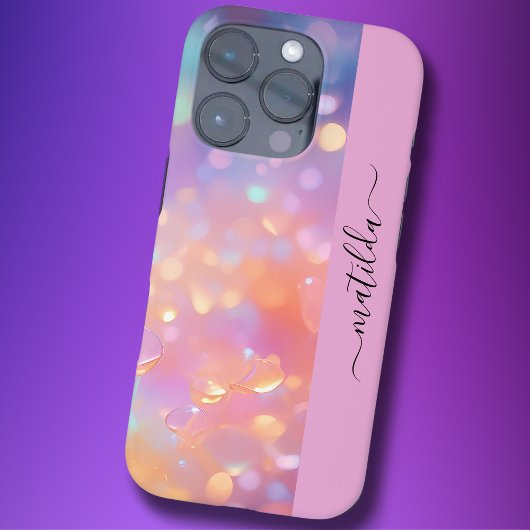 BEWERKBARE naam sprankelende Bokeh kleurrijke pris Case-Mate iPhone Case