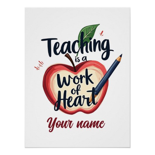 Bewerkbare naam Teacher Appreciation Perfect Poster (Voorkant)