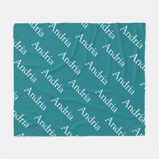 Bewerkbare naam tegelmonogram fleece deken (Voorkant (Horizontaal))