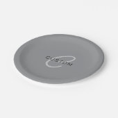 Bewerkbare naam voor begroeting | Zwart en donkerg Papieren Bordje (Gekanteld)