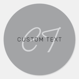 Bewerkbare naam voor begroeting | Zwart en donkerg Ronde Sticker