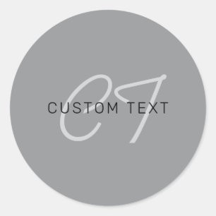 Bewerkbare naam voor begroeting Zwart en donkerg Ronde Sticker