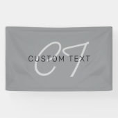 Bewerkbare naam voor begroeting | Zwart en donkerg Spandoek (Horizontaal)