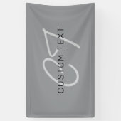 Bewerkbare naam voor begroeting | Zwart en donkerg Spandoek (Verticaal)