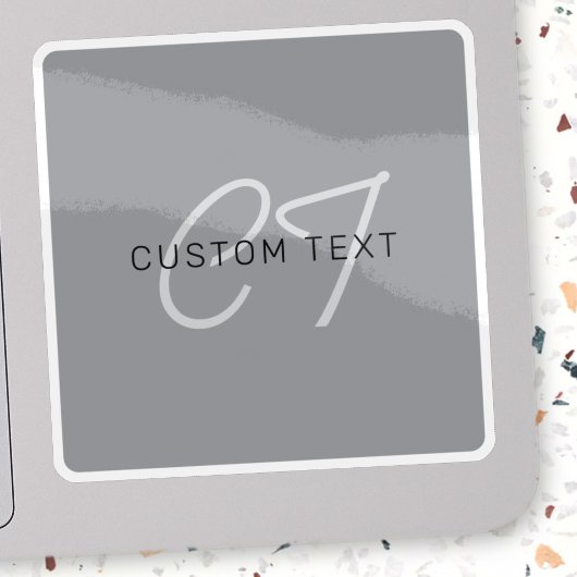 Bewerkbare naam voor begroeting | Zwart en donkerg Sticker