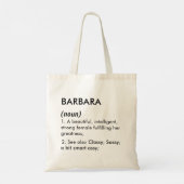 Bewerkbare naamdefinitie Barbara, aangepaste naam Tote Bag (Achterkant)