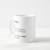 Bewerkbare naamdefinitie Donna, aangepaste naam Koffiemok (Voorkant links)