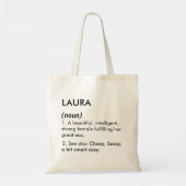 Bewerkbare naamdefinitie Laura, aangepaste naam Tote Bag (Achterkant)