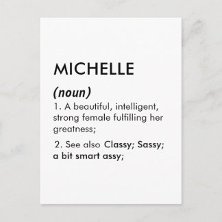 Bewerkbare naamdefinitie Michelle, aangepaste naam Briefkaart
