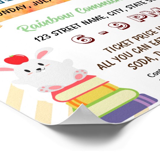 Bewerkbare nachtopdrachtflyer voor familie-alfabet poster (Hoek)