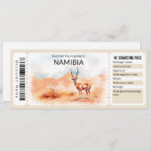 Bewerkbare Namibië Boarding Pass Vliegticket Kaart (Voorkant / Achterkant)