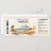 Bewerkbare Napels Vliegticket Italië Boarding Pass Kaart (Voorkant / Achterkant)