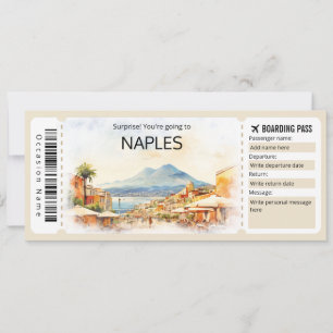 Bewerkbare Napels Vliegticket Italië Boarding Pass Kaart