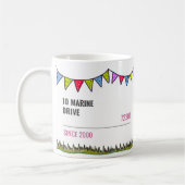 Bewerkbare Nautical Seagull Bunting Koffiemok (Links)