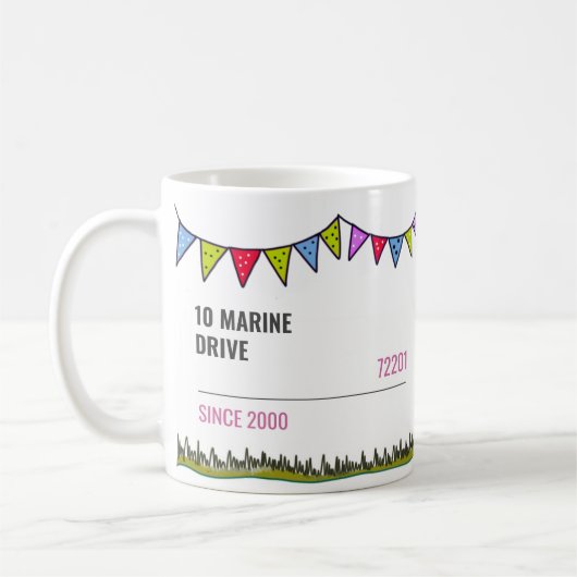 Bewerkbare Nautical Seagull Bunting Koffiemok (Links)