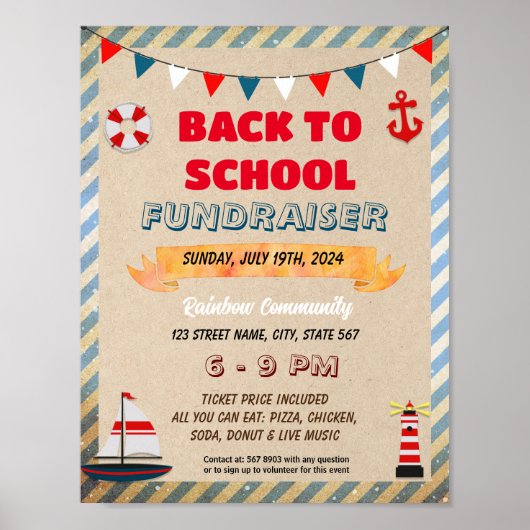 Bewerkbare Nautical Teacher Appreciation Week Poster (Voorkant)