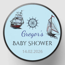 Bewerkbare Nautisch Baby shower Sticker