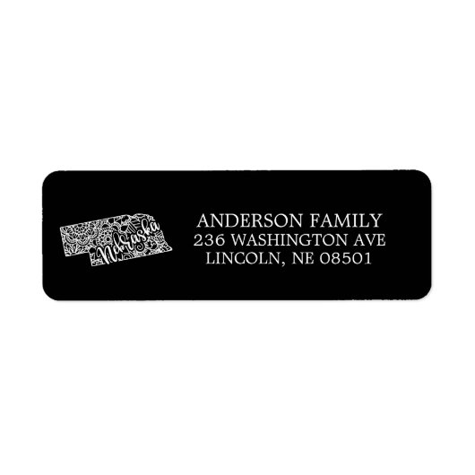 Bewerkbare NEBRASKA-bewegende bekendmaking Etiket (Voorkant)