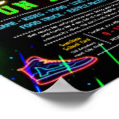 Bewerkbare neon gloed pretloop fondsenwervingsflye poster (Hoek)