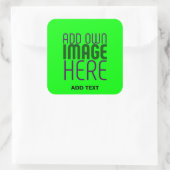 BEWERKBARE NEON GROEN AFBEELDING TEKST SJABLOON PA VIERKANTE STICKER (Tas)