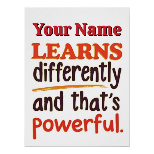 Bewerkbare Neurodiversiteit Quote voor studenten Perfect Poster (Voorkant)