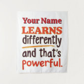 Bewerkbare Neurodiversiteit Quote voor studenten Wandkleed (Voorkant)