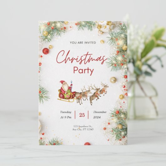 Bewerkbare Neutrale Boho Christmas Jingle en Mingl Kaart (Staand voorkant)