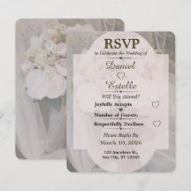 Bewerkbare Neutrale Boho Huwelijks-RSVP-Kaart