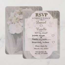 Bewerkbare Neutrale Boho Huwelijks-RSVP-Kaart