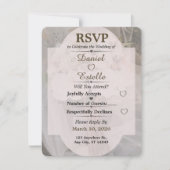 Bewerkbare Neutrale Boho Huwelijks-RSVP-Kaart (Voorkant)