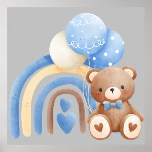 Bewerkbare neutrale teddybeer poster