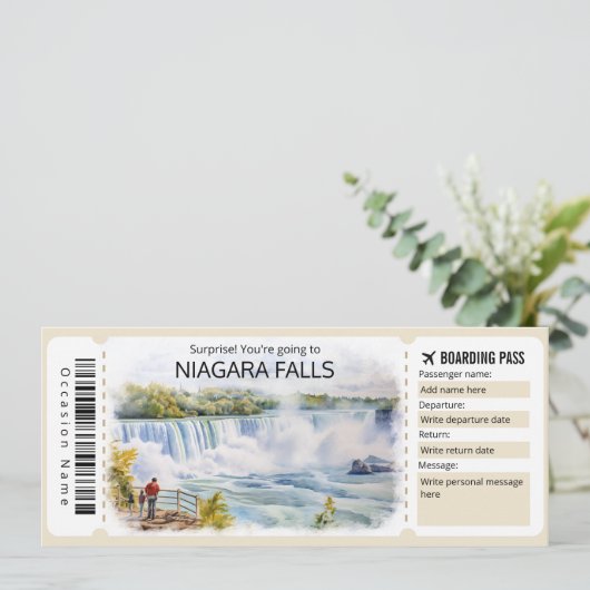 Bewerkbare Niagara Herfsten Ticket Trip Kaart (Staand voorkant)