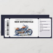 Bewerkbare nieuwe motorfiets cadeaubon kaart (Voorkant / Achterkant)