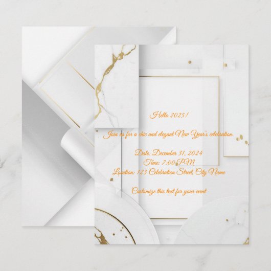 Bewerkbare Nieuwejaarsfeest Uitnodiging Templates (Voorkant / Achterkant)