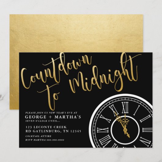 Bewerkbare Nieuwjaarsavond Uitnodiging (Voorkant / Achterkant)