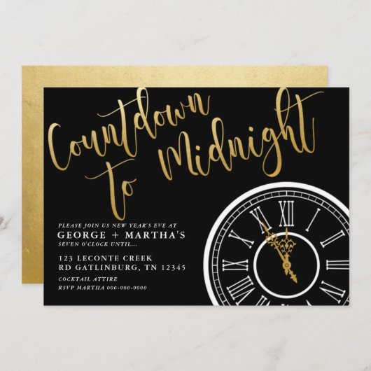 Bewerkbare Nieuwjaarsfeest Uitnodiging (Voorkant / Achterkant)