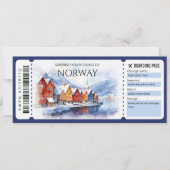 Bewerkbare Noorwegen vliegtuig instapkaart ticket Kaart (Voorkant)