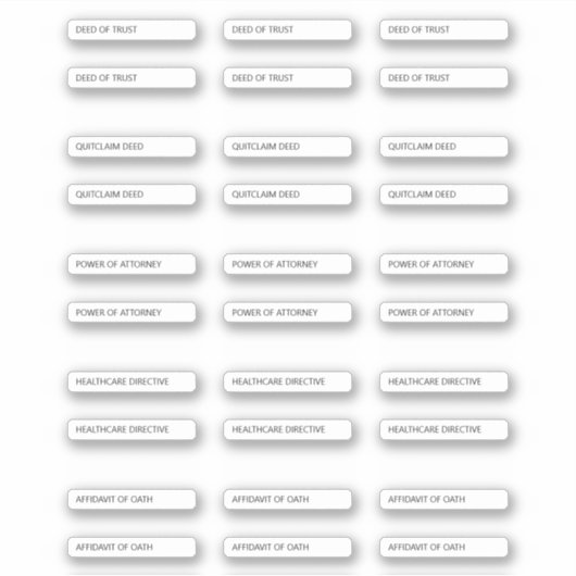 Bewerkbare notariële journaaldocument titellabels sticker (Voorkant)