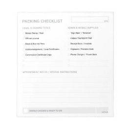 Bewerkbare Notaris Benodigdheden Checklist 4.5x6 N Notitieblok
