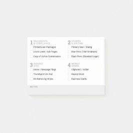 Bewerkbare Notaris Openbare Voorraad Raster Checkl Post-it® Notes