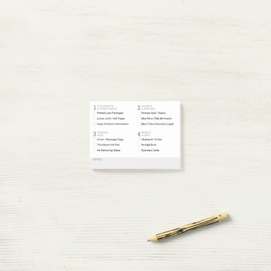 Bewerkbare Notaris Openbare Voorraad Raster Checkl Post-it® Notes (Op bureau)