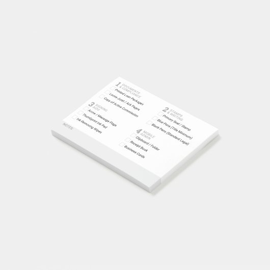 Bewerkbare Notaris Openbare Voorraad Raster Checkl Post-it® Notes (Schuin)