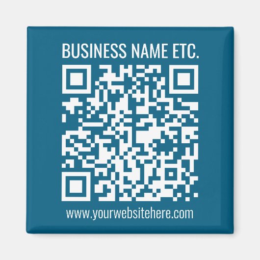 Bewerkbare Ocean Blue QR-code Magneet (Voorkant)