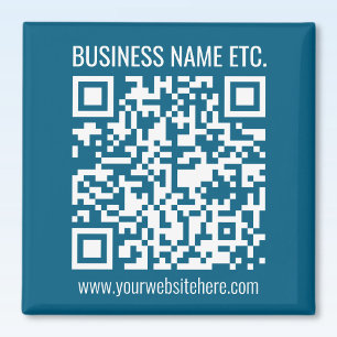 Bewerkbare Ocean Blue QR-code Magneet