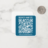 Bewerkbare Ocean Blue QR-code Notitiekaartje (Voorkant / Achterkant in situ)