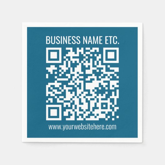 Bewerkbare Ocean Blue QR-code Servet (Voorkant)