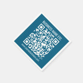 Bewerkbare Ocean Blue QR-code Servet (Hoek)