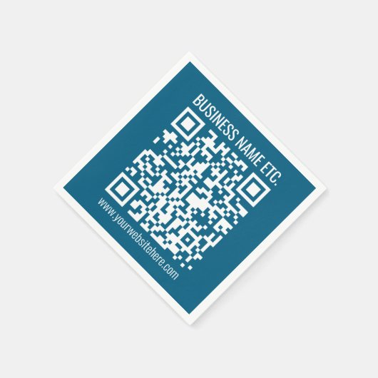Bewerkbare Ocean Blue QR-code Servet (Hoek)