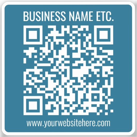 Bewerkbare Ocean Blue QR-code Sticker (Voorkant)