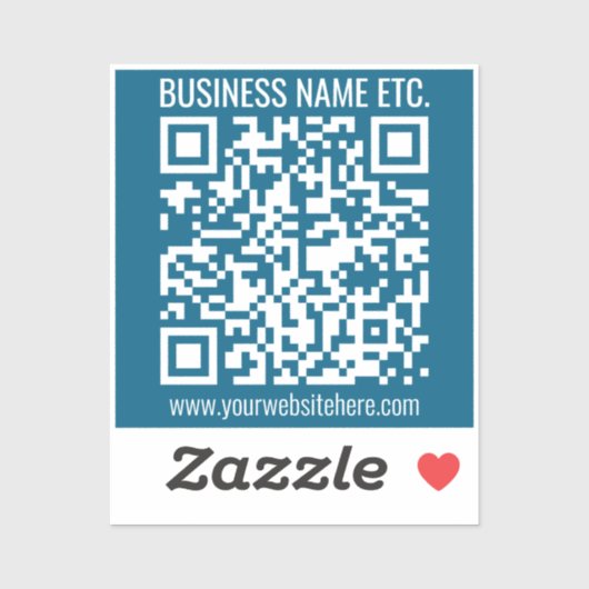 Bewerkbare Ocean Blue QR-code Sticker (Vel)